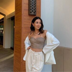 Stylish Tan Bustier Top